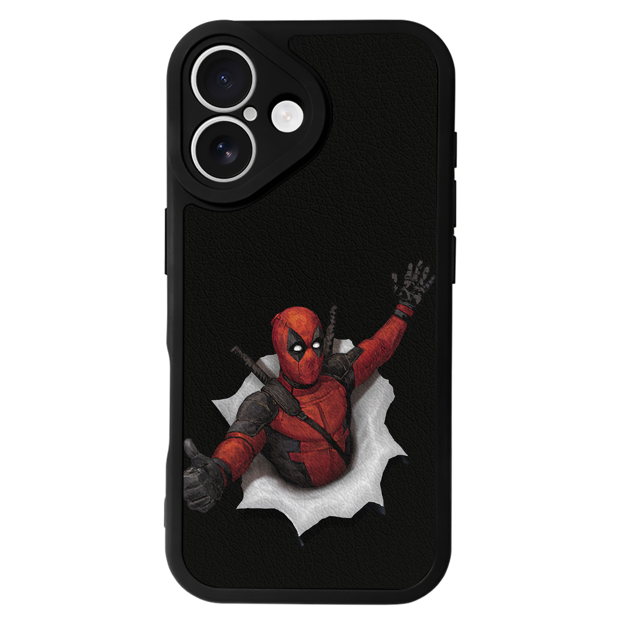 （画像用） Deadpool デッドプール 【iPhone 16シリーズ対応】シリコンスマホケース（レザー調） 材質：シリコン